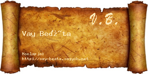 Vay Beáta névjegykártya